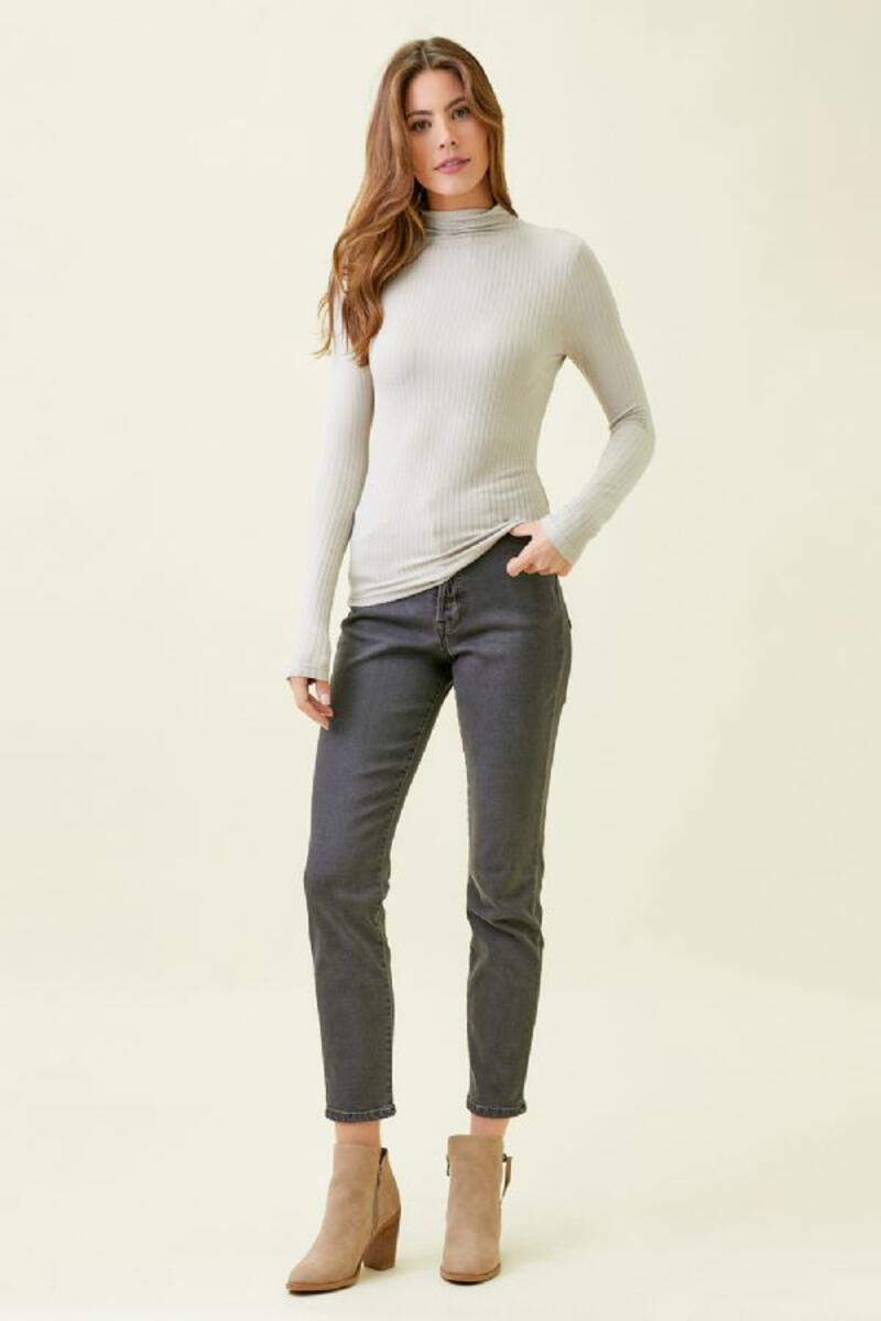 Ribbed Mock Neck Top