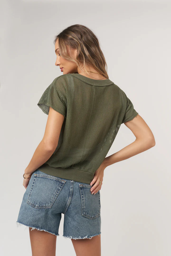 BEHATI MESH TEXTURED TEE - ROSEMARY