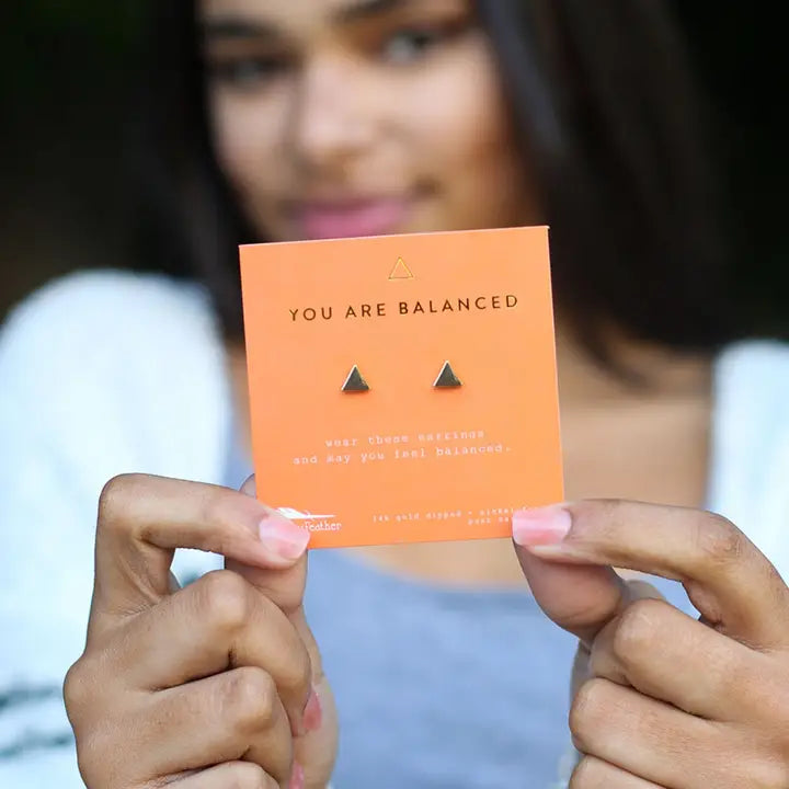 NEW MOON BALANCED/TRIANGLE EARRINGS