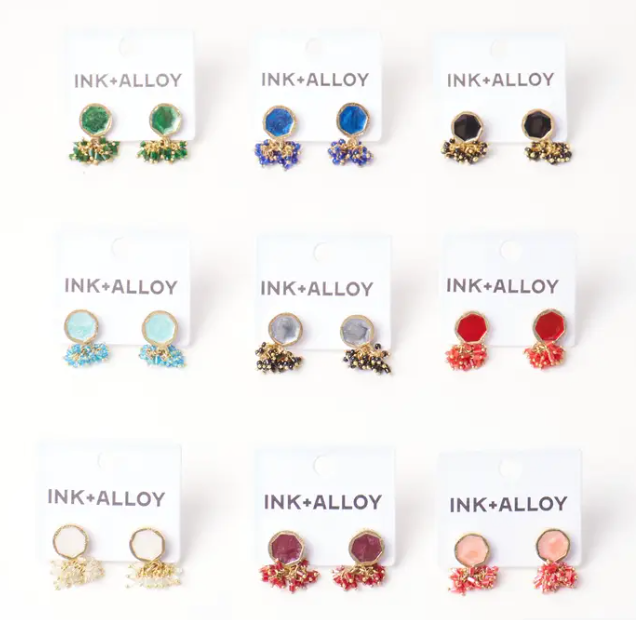 Kimberly Enamel Earrings - Purple