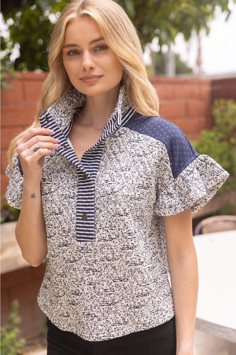 QUARTER SNAP QUILTED TOP