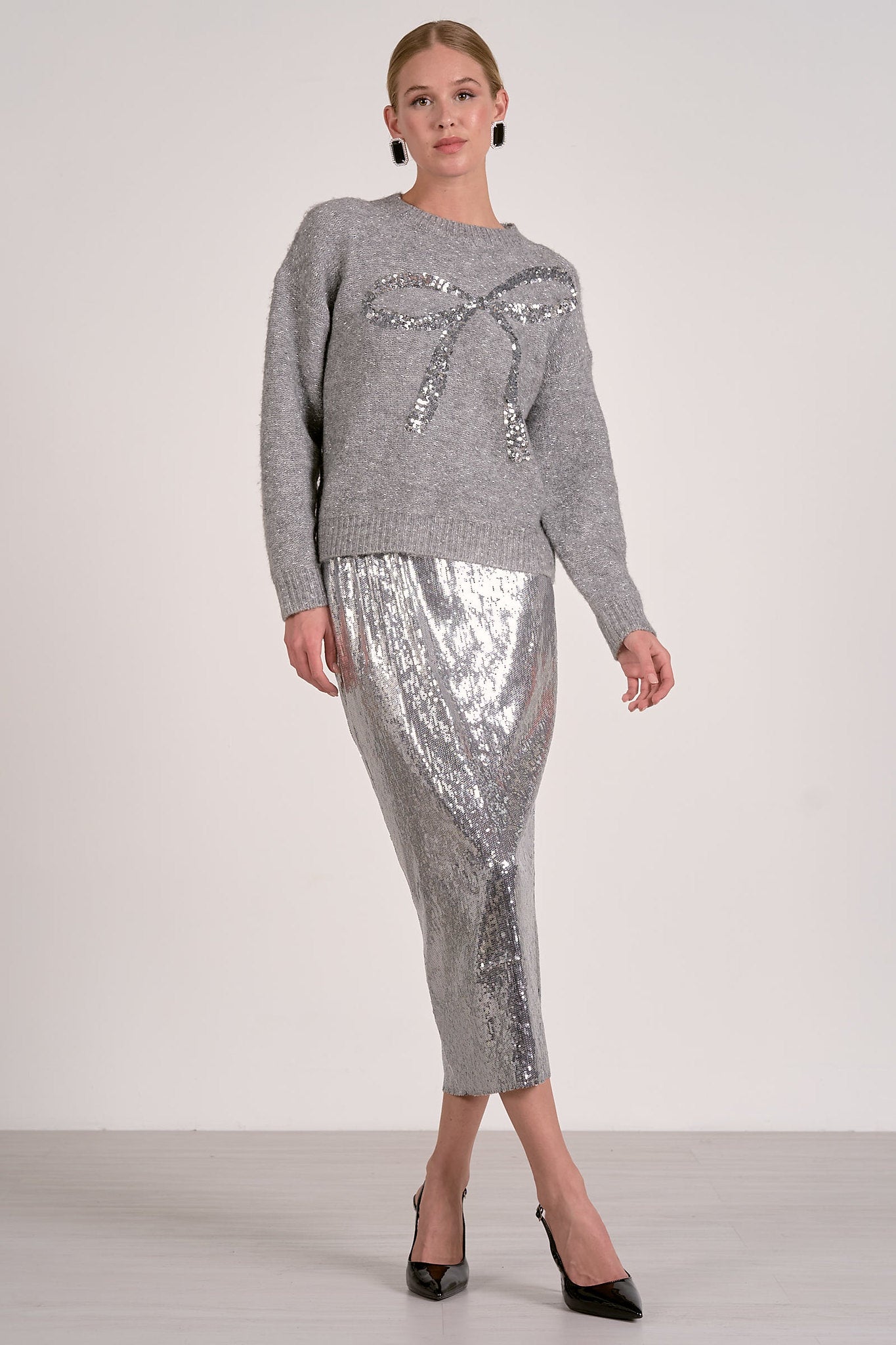 Elan Silver Bow Sweater