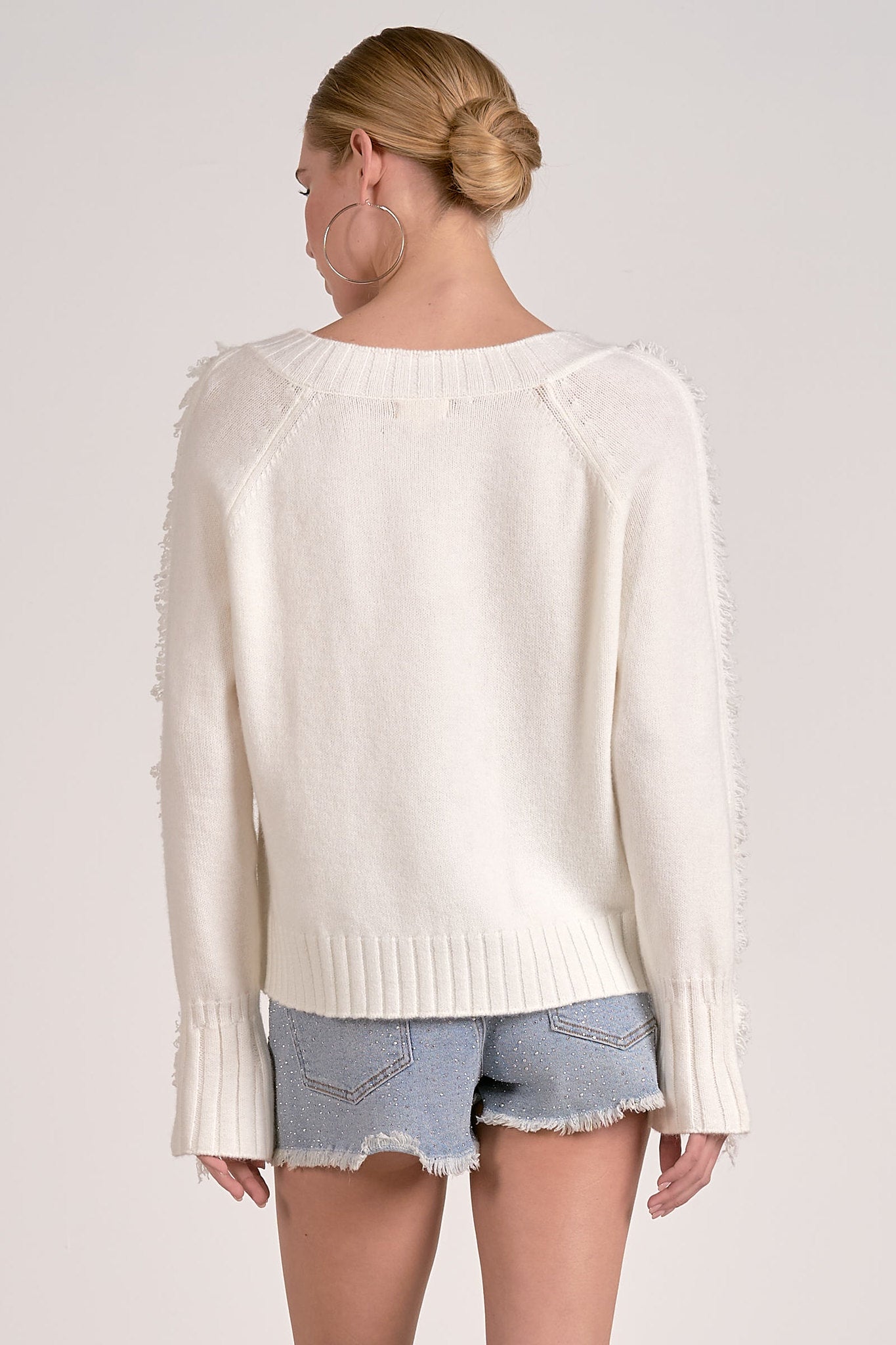 Fray Sleeve Sweater