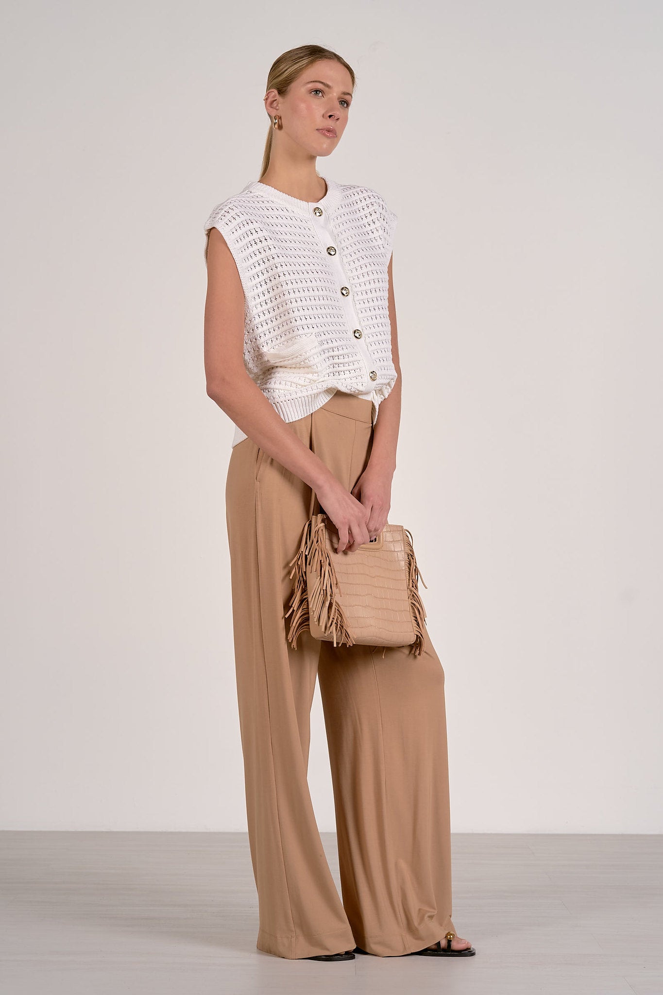 Ayla Sweater Vest - White