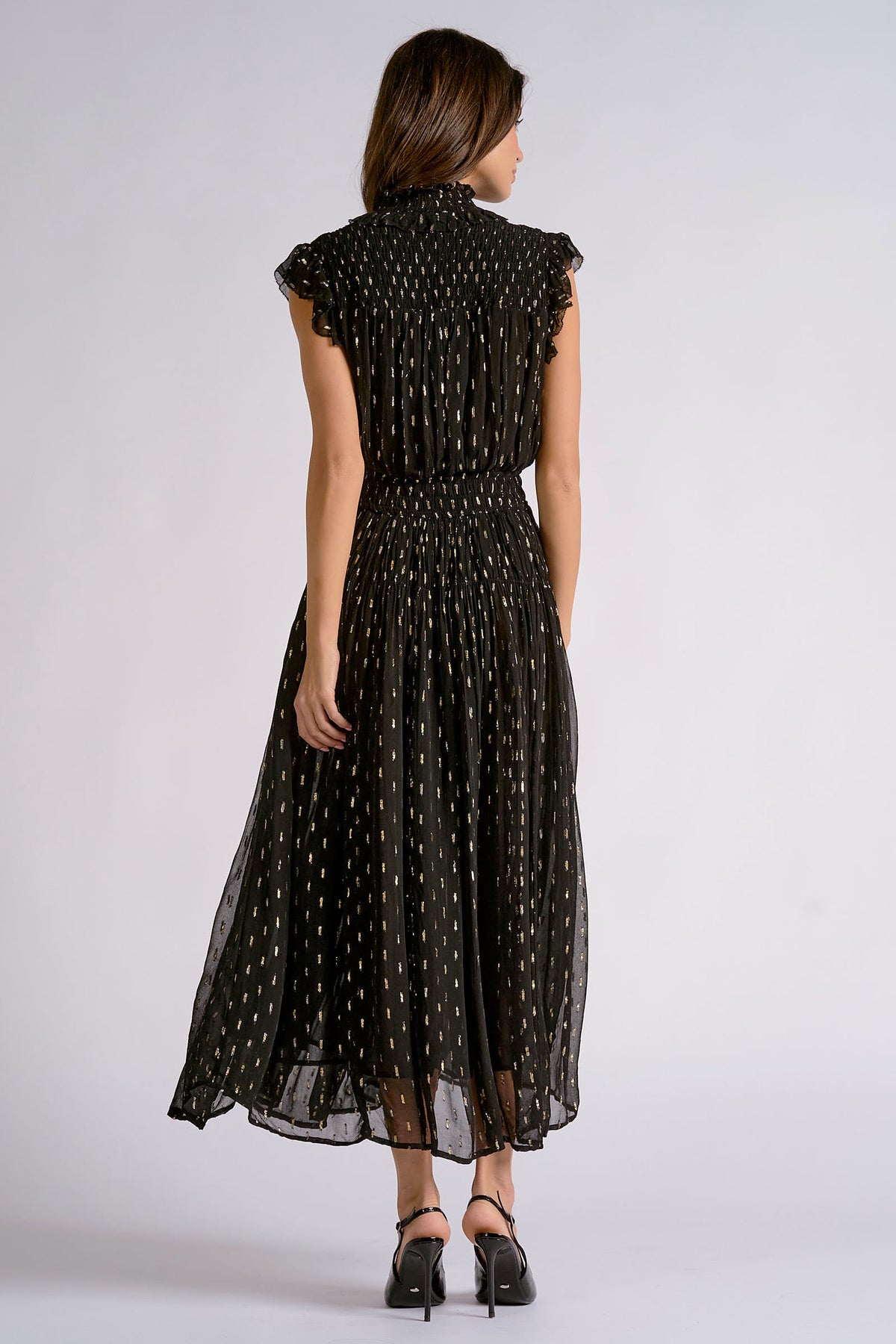 Sleeveless V-Neck Midi Dress
