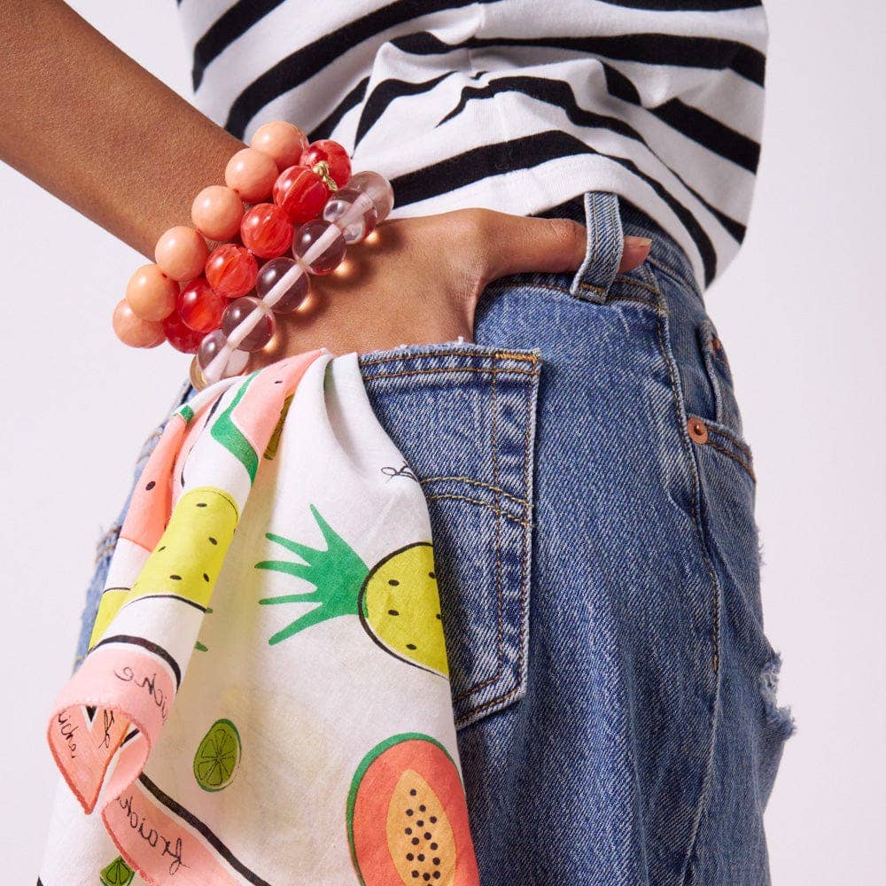 Cece Large Resin Bead Bracelet - Clear