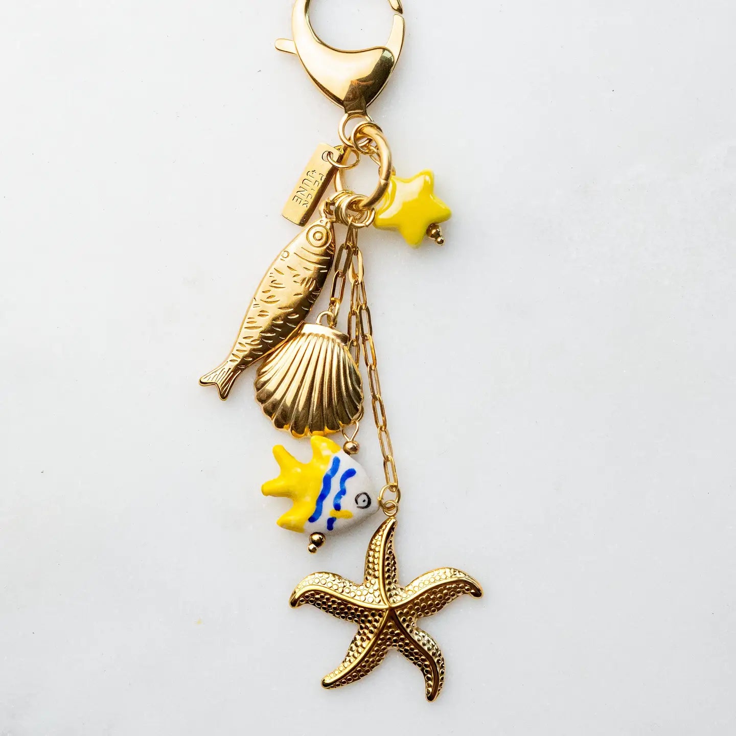 Under the Sea Bag Charm - 18K Gold Plated + Ceramic