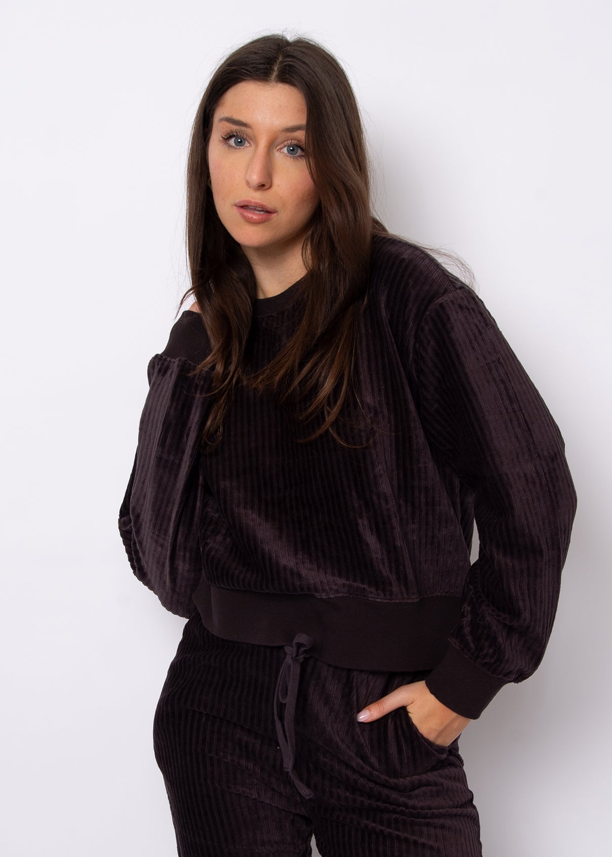 Ava Rib Velour Paperbag Jogger