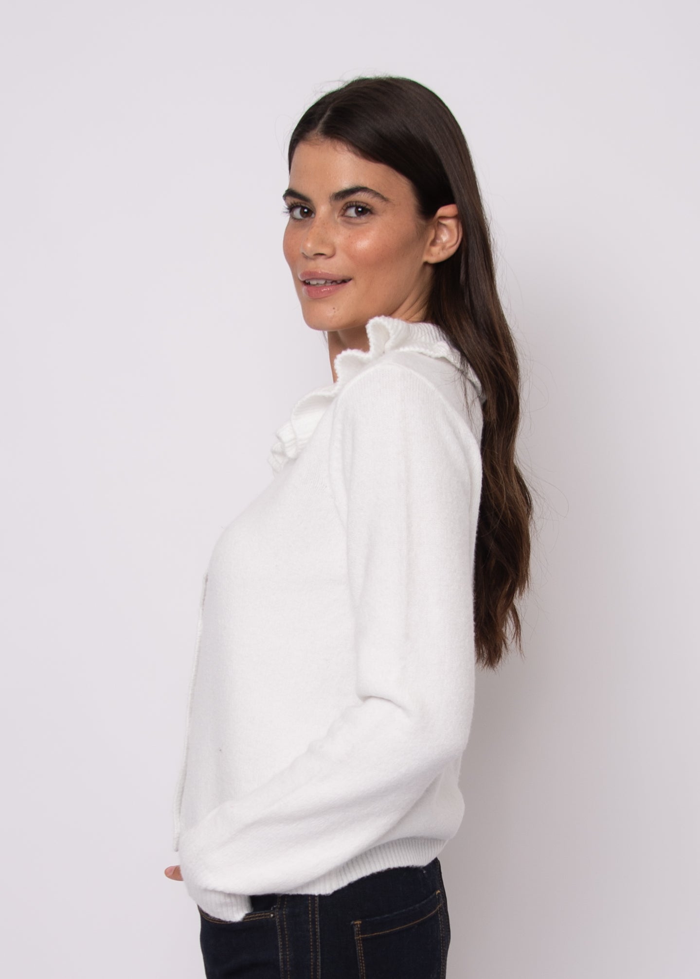 Hydrangea Long Sleeve Shawl Neck Cardigan