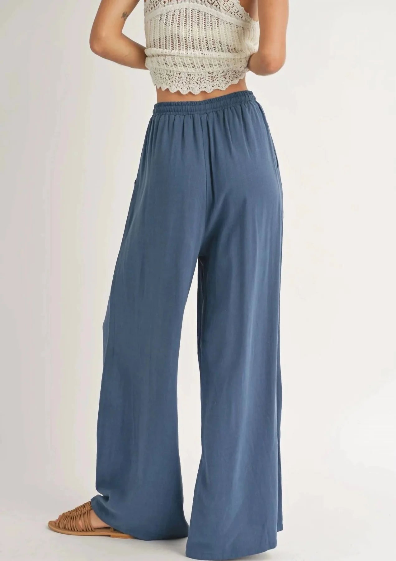 Sugarloaf Elastic Waist Pants - Indigo