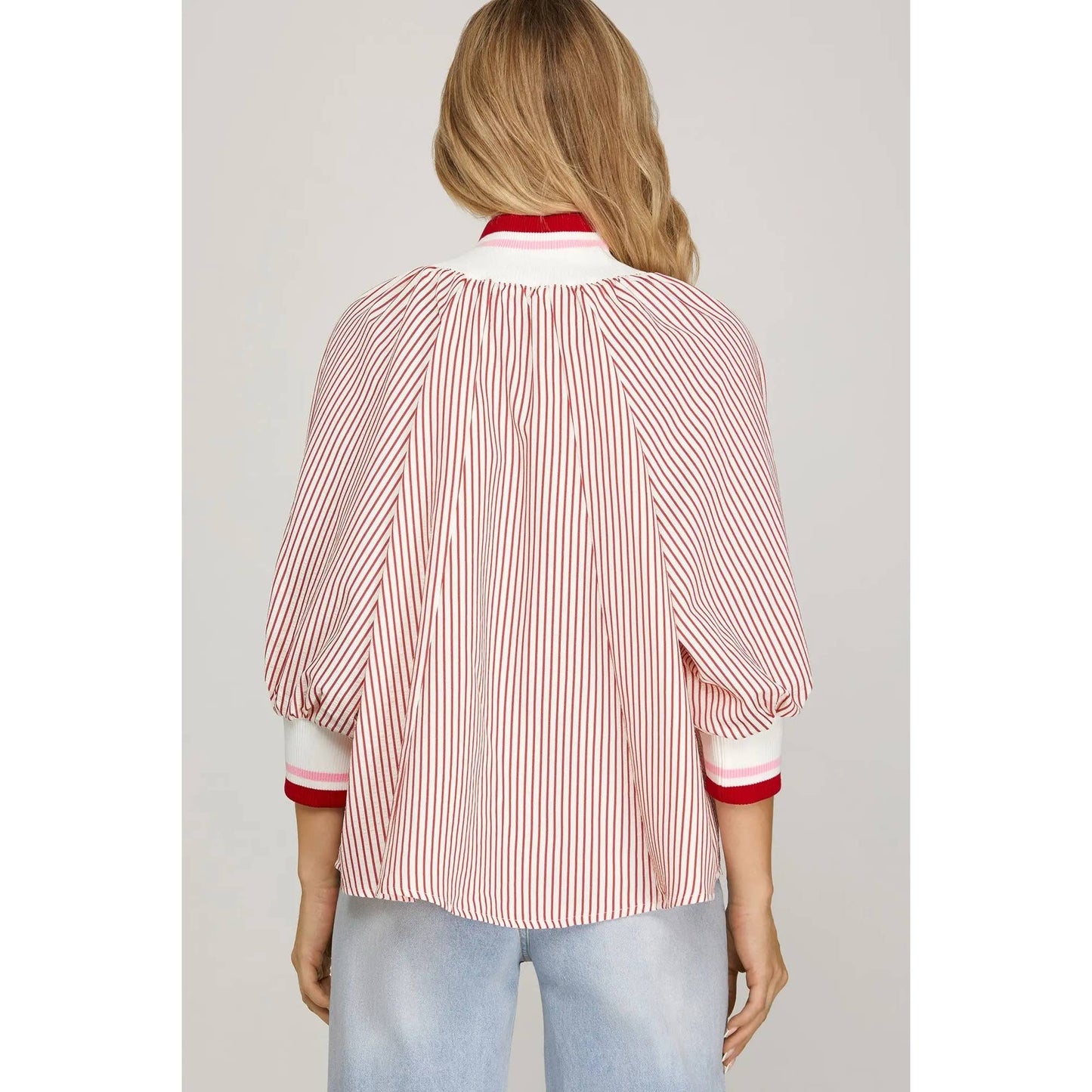 Half Zip Striped Top