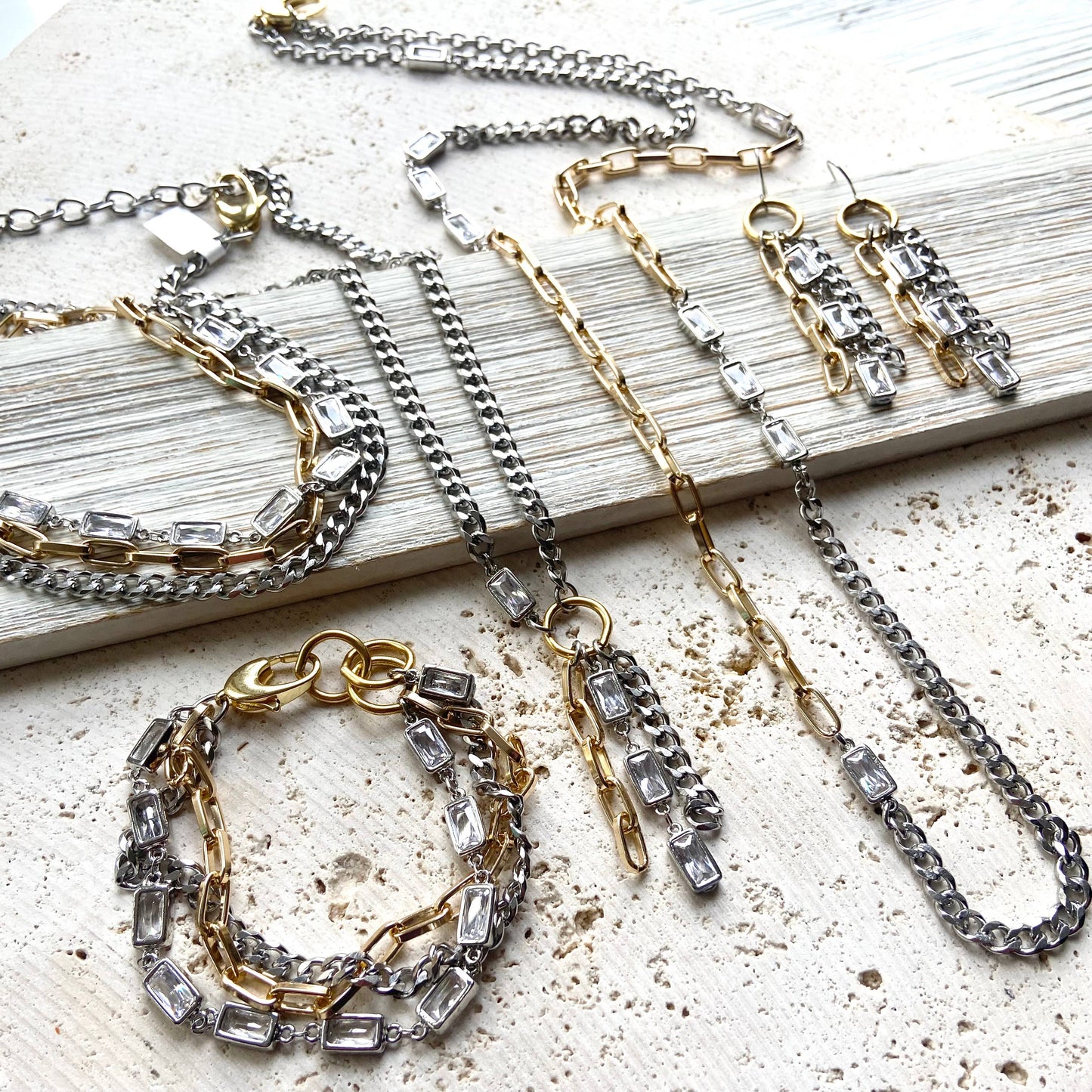 Mixed Metal Edgy Glam Bracelet