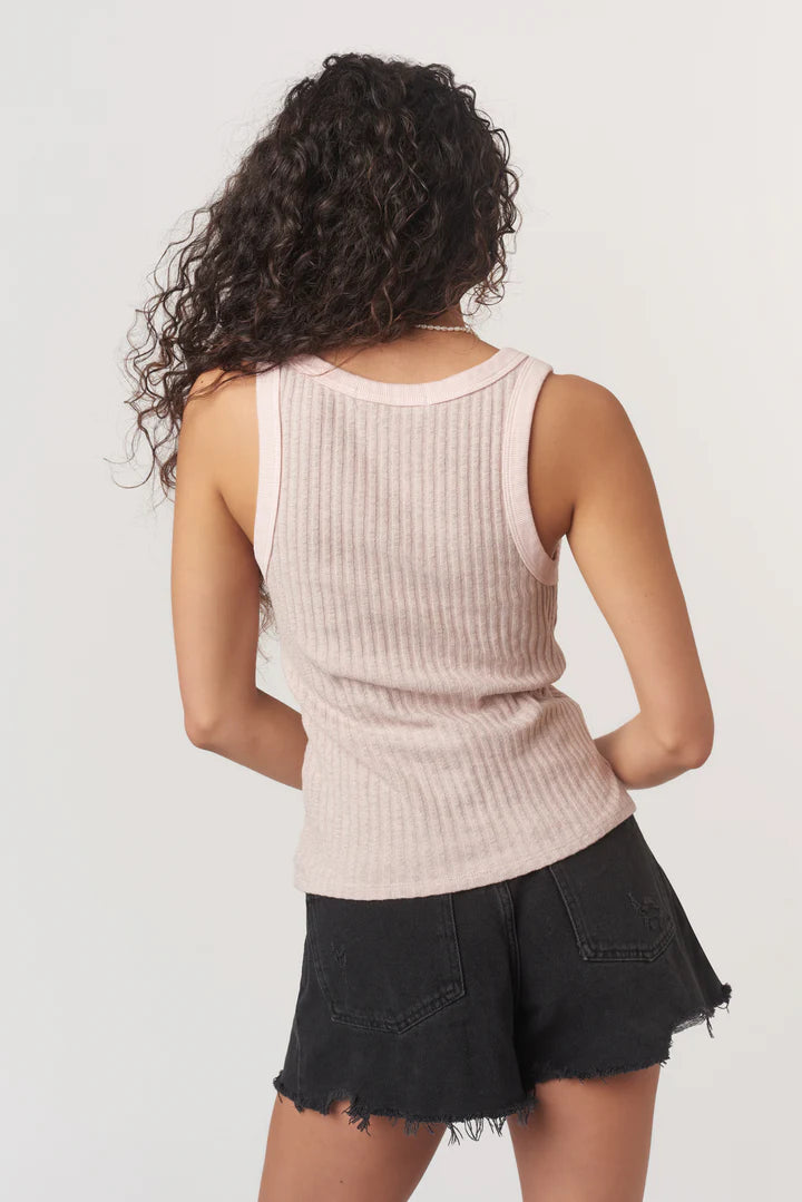 COOPER SWEATER RIB TANK - CAMEO ROSE