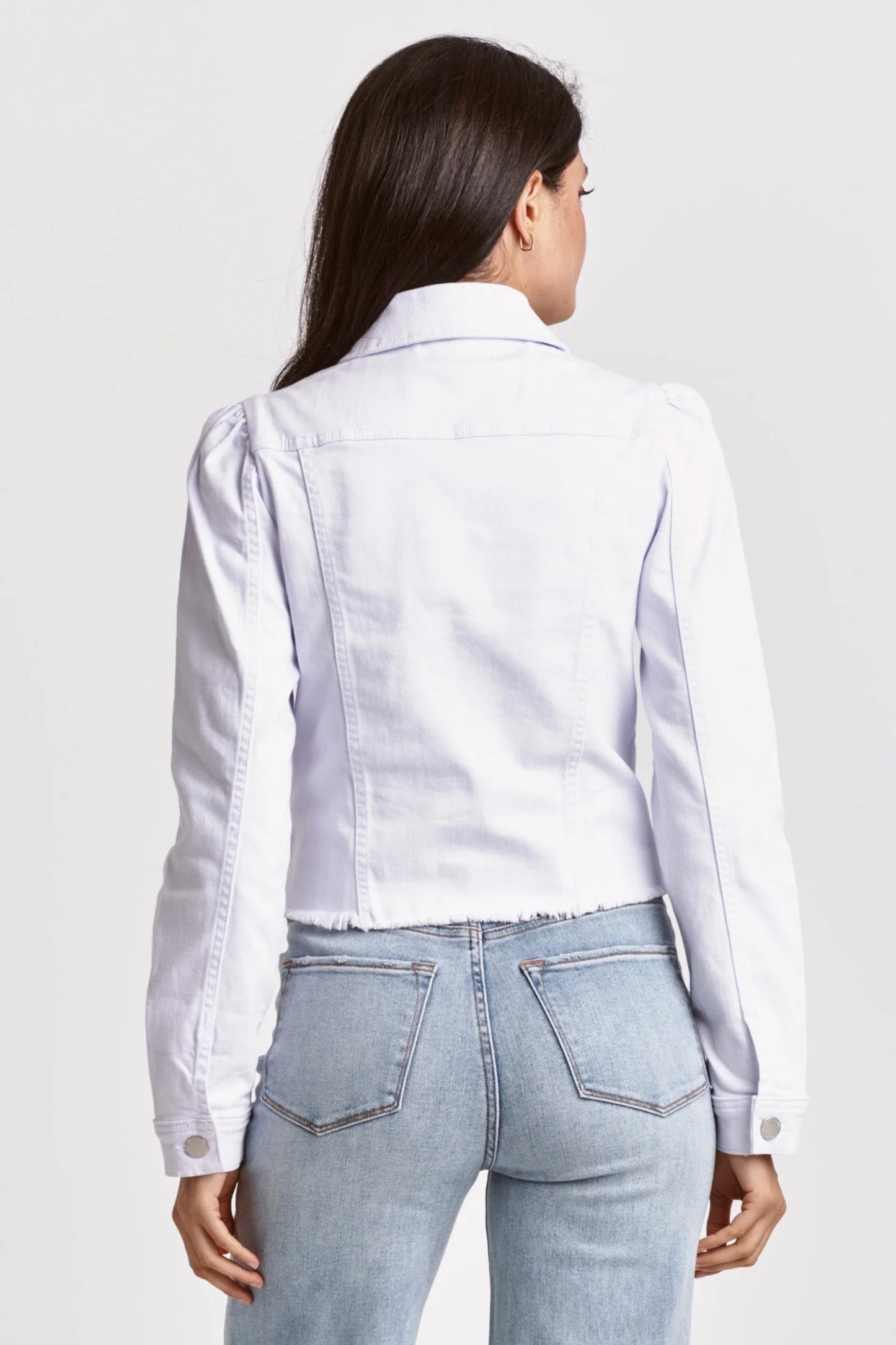 ROSELYN PUFF SLEEVE FITTED JACKET WHITE