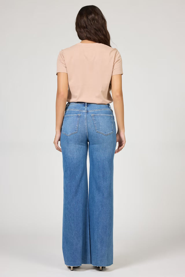 Fiona Wide Leg Jeans - Fog Sky
