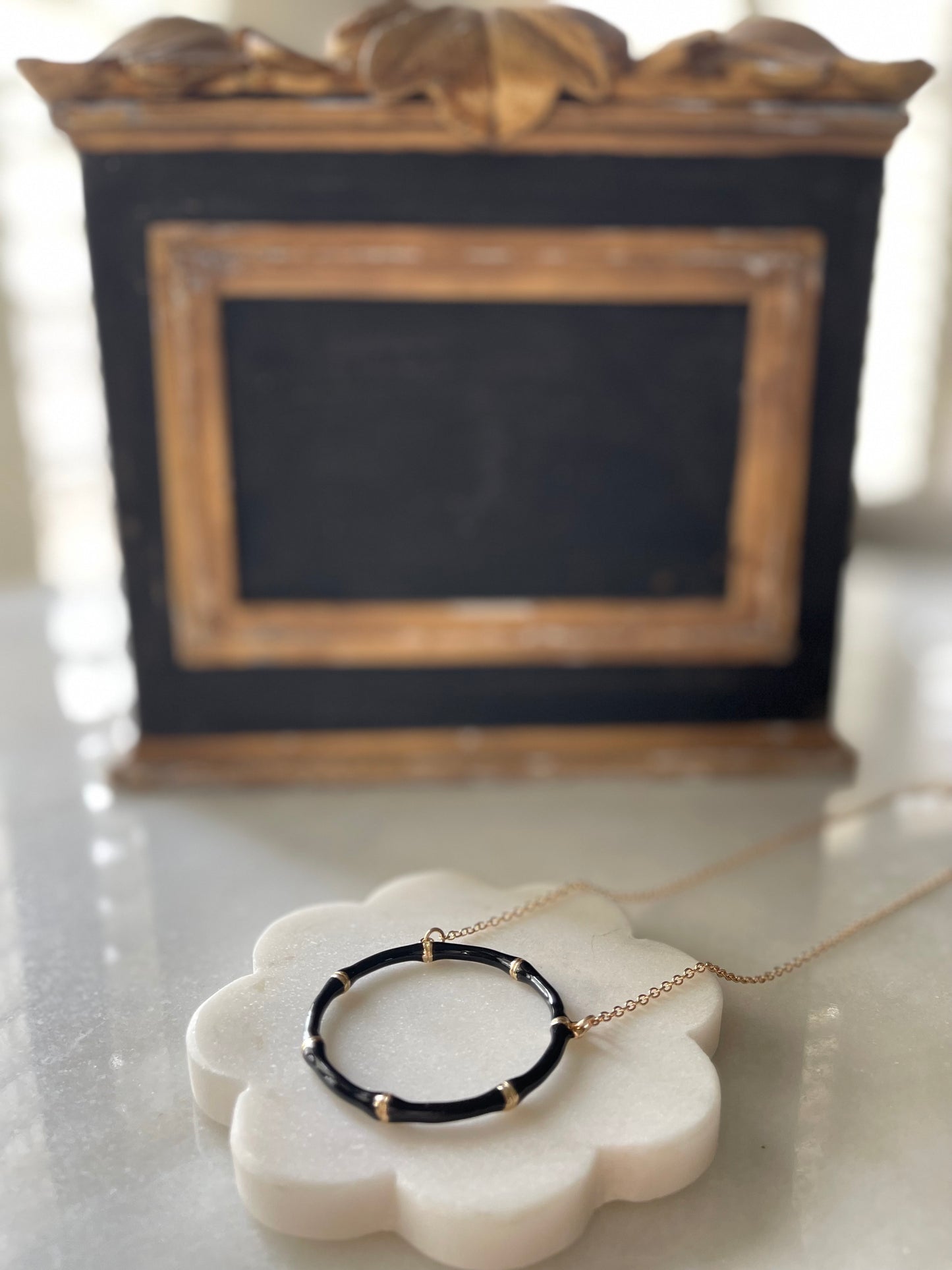 COATED CIRCLE PENDANT NECKLACE