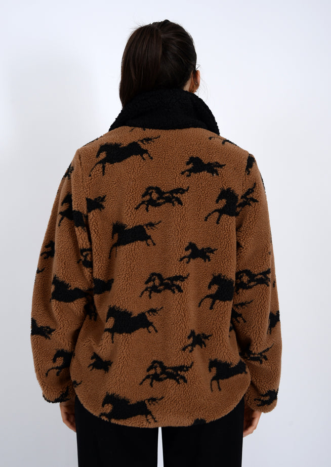 JOLINE SHERPA ZIP FRONT JACKET