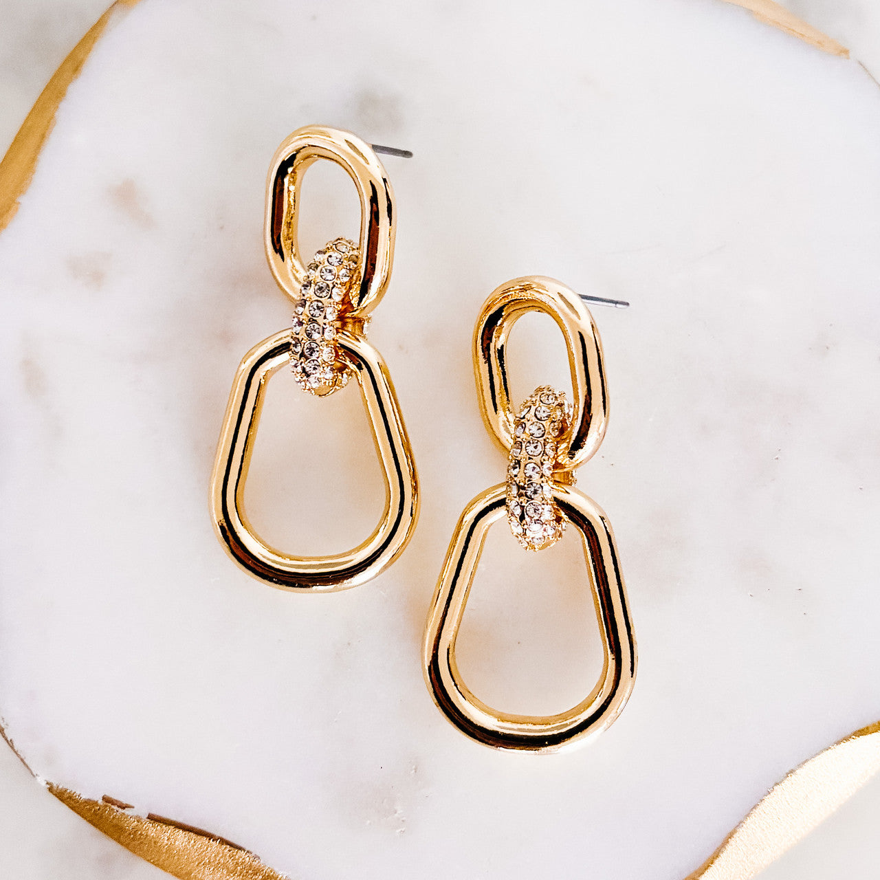 Dangle Earrings w/Pave Link