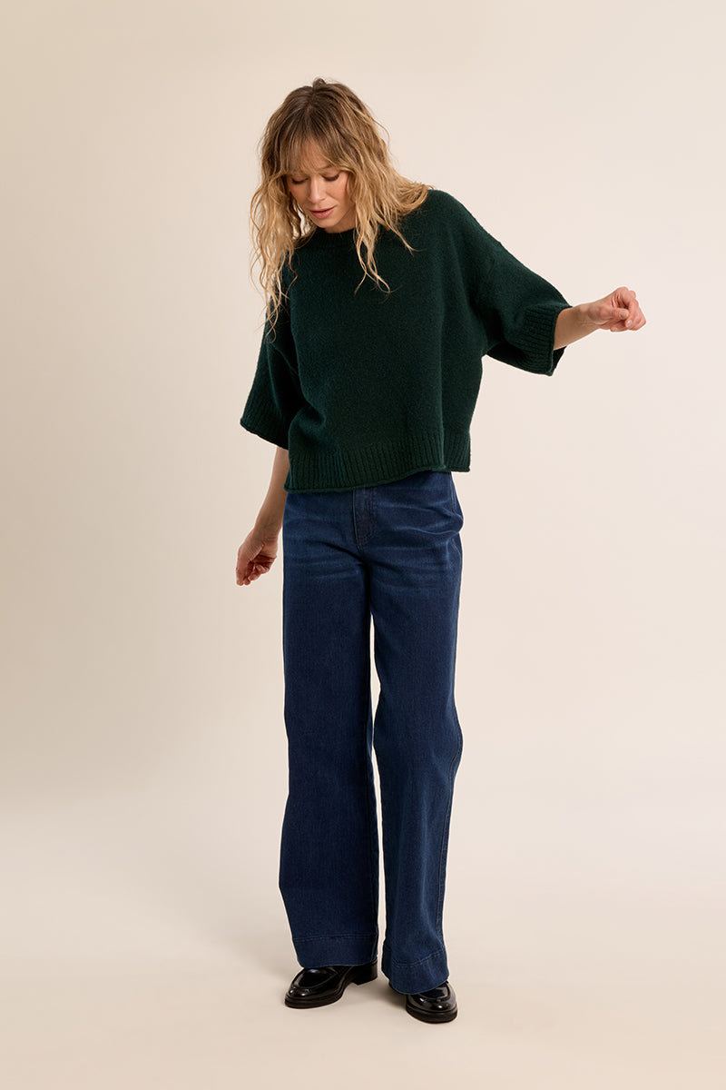 Ladies Knitted Half Sleeve Sweater