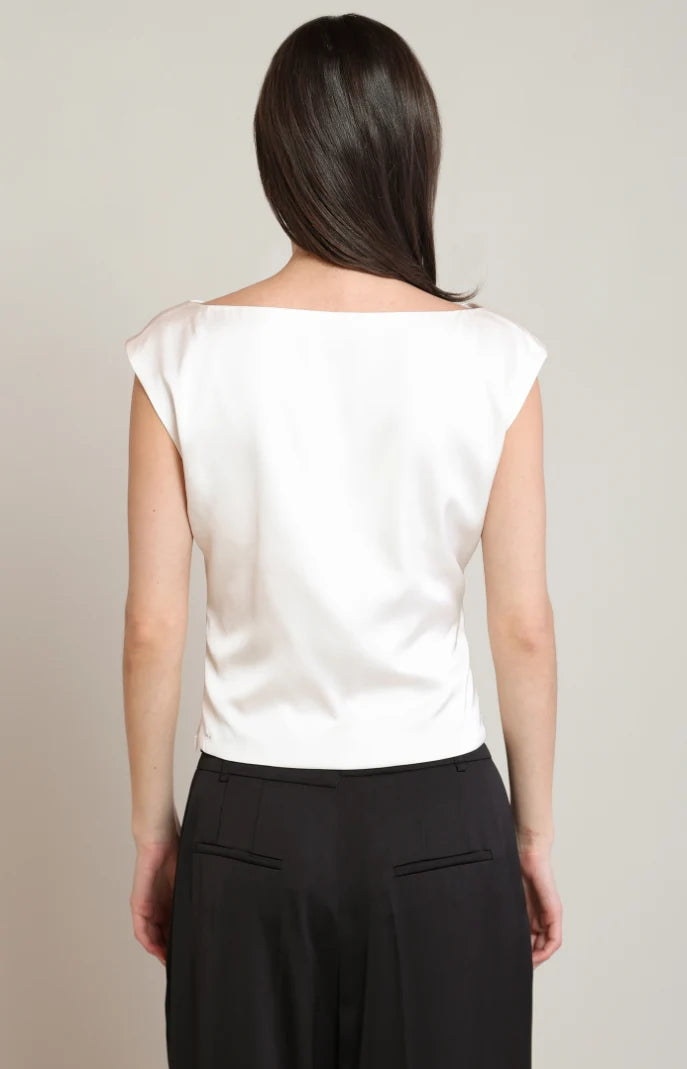 Draped Satin Top