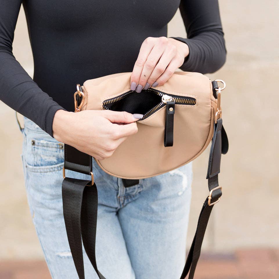 Gia Double Zip Nylon Sling Bag