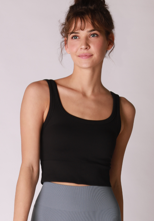CHEVRON RIBBED CROP TOP