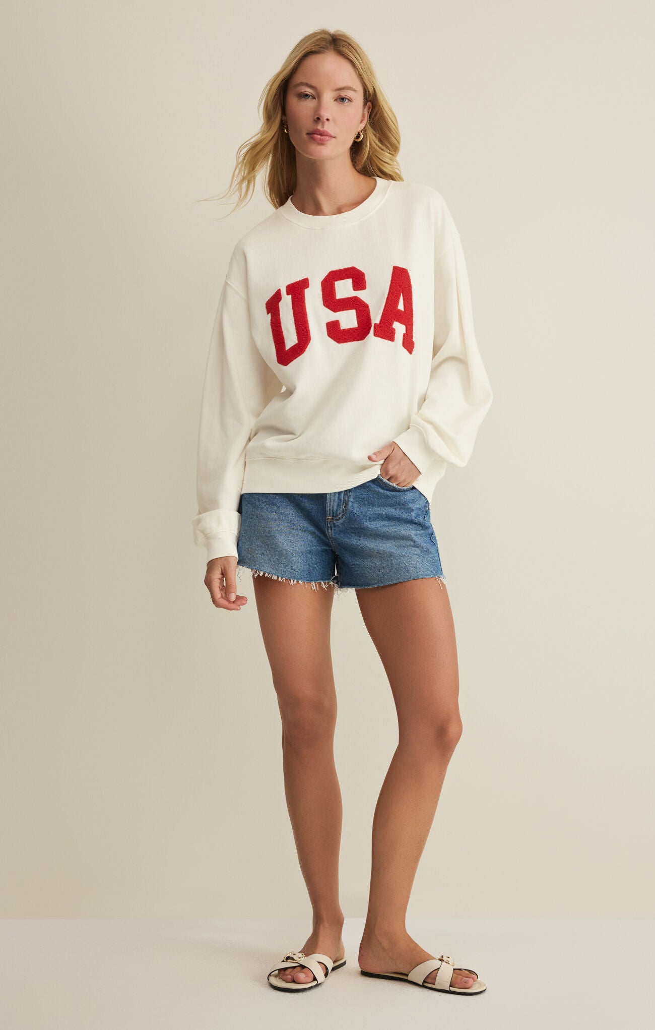 Z SUPPLY USA Boyfriend Sweatshirt