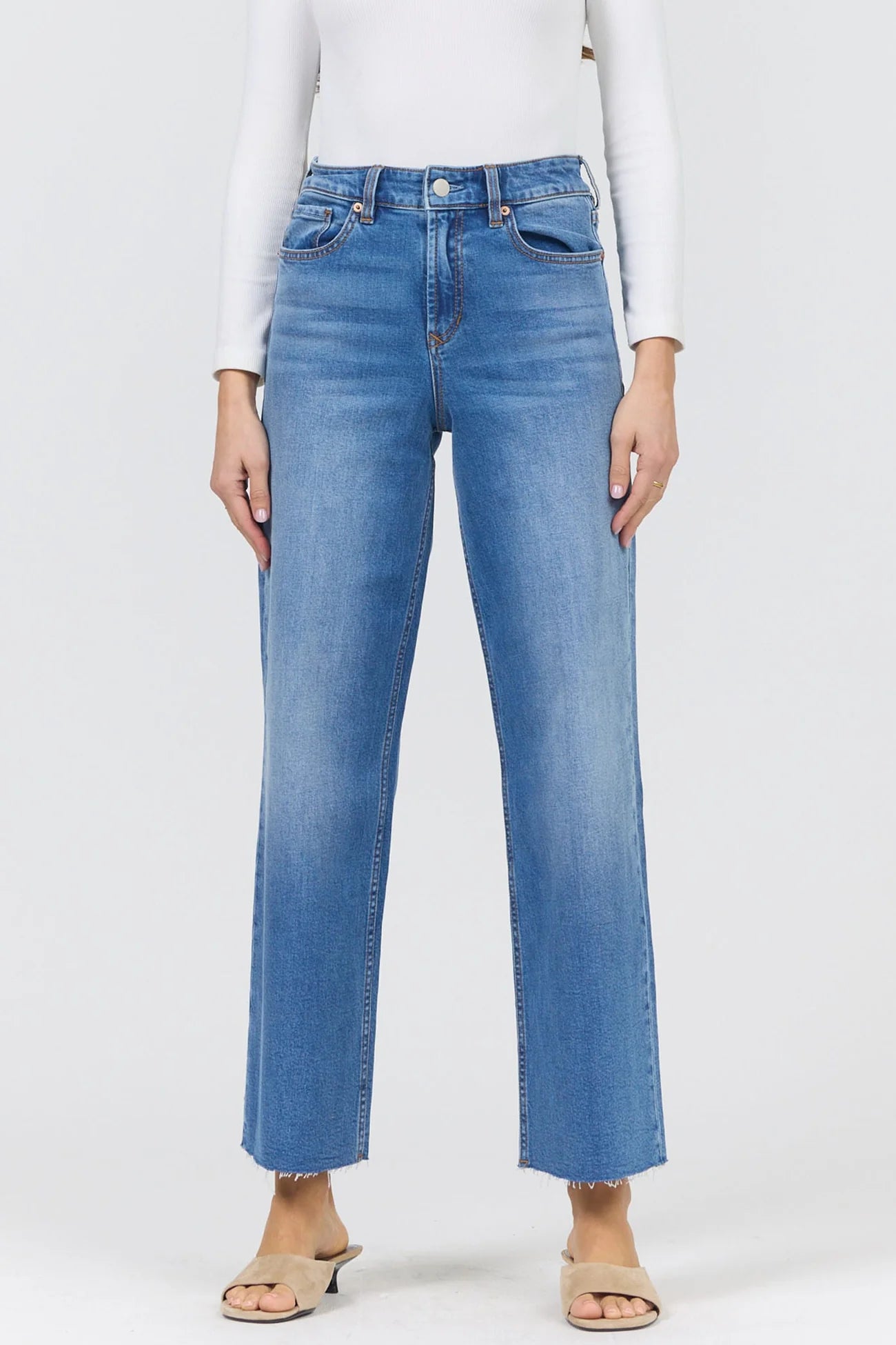 Holly High Rise Straight Leg Jeans - Medieval