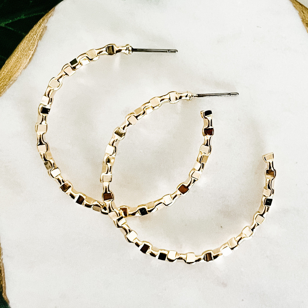 Notched Hoop Earrings