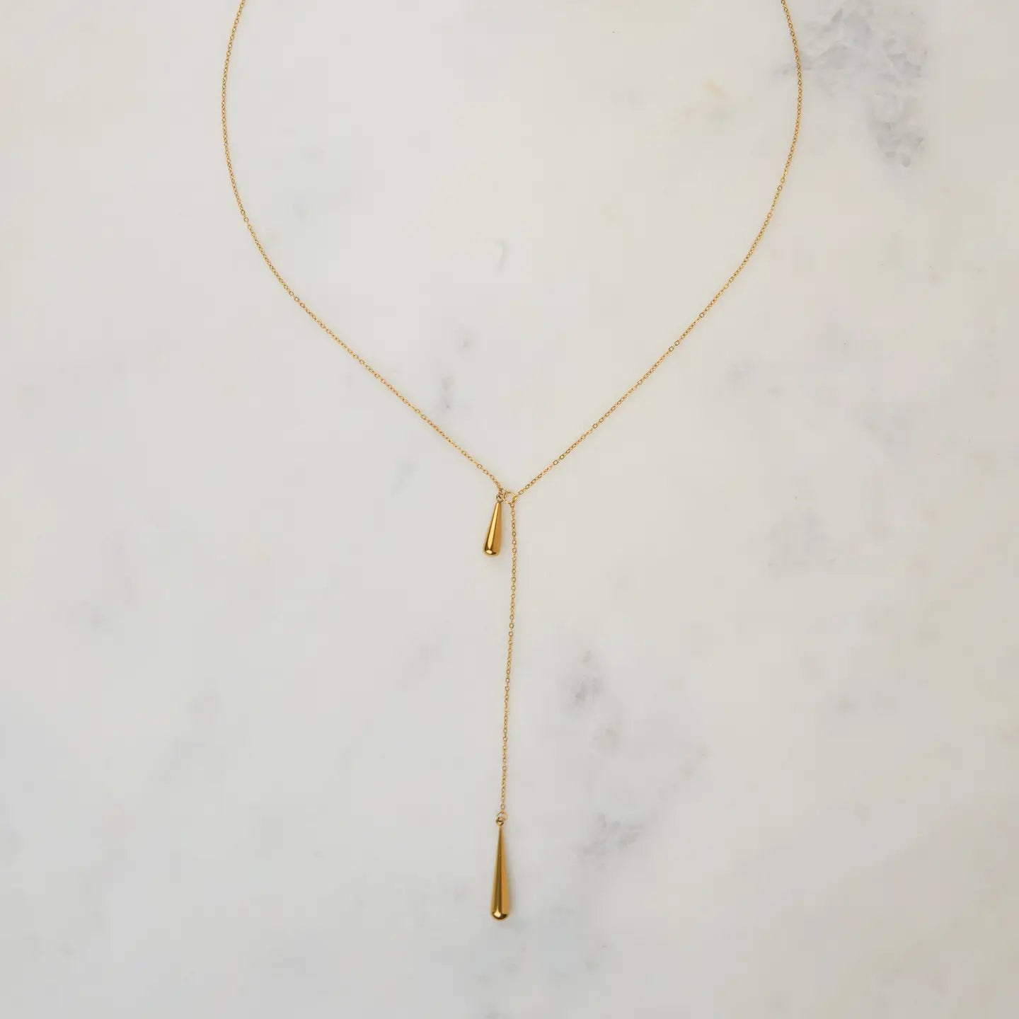 Tear Drop Threader Necklace