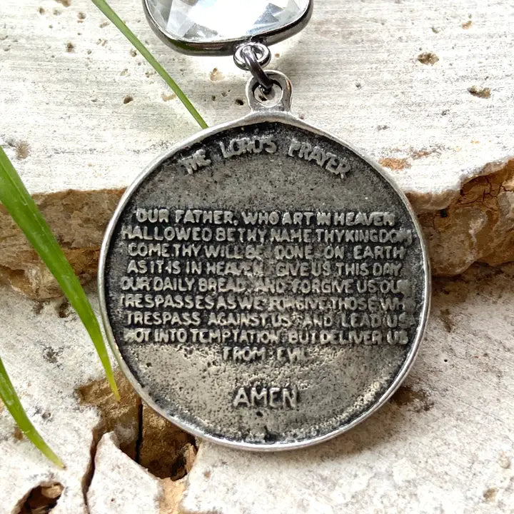 Lord’s Prayer Necklace Antique Silver