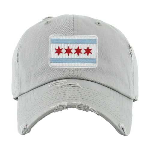 Chicago Flag Patch Distressed Hat