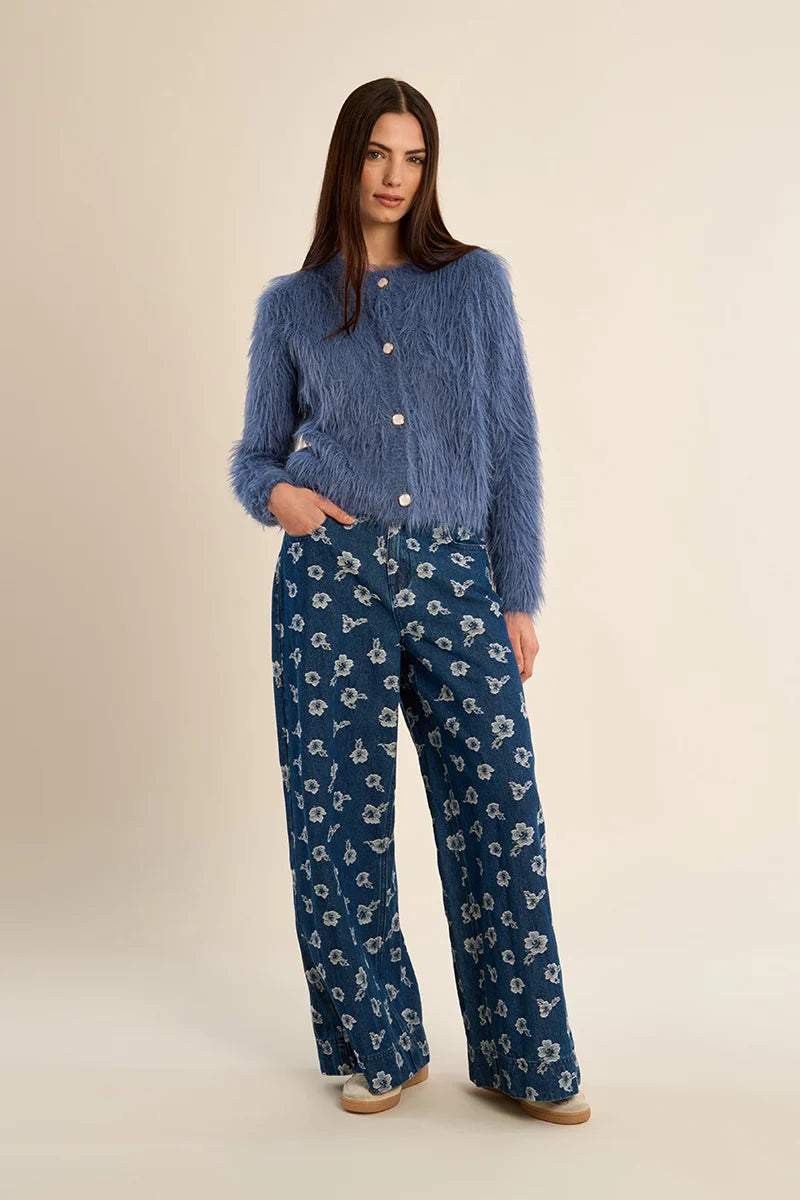Fur-Effect Cardigan