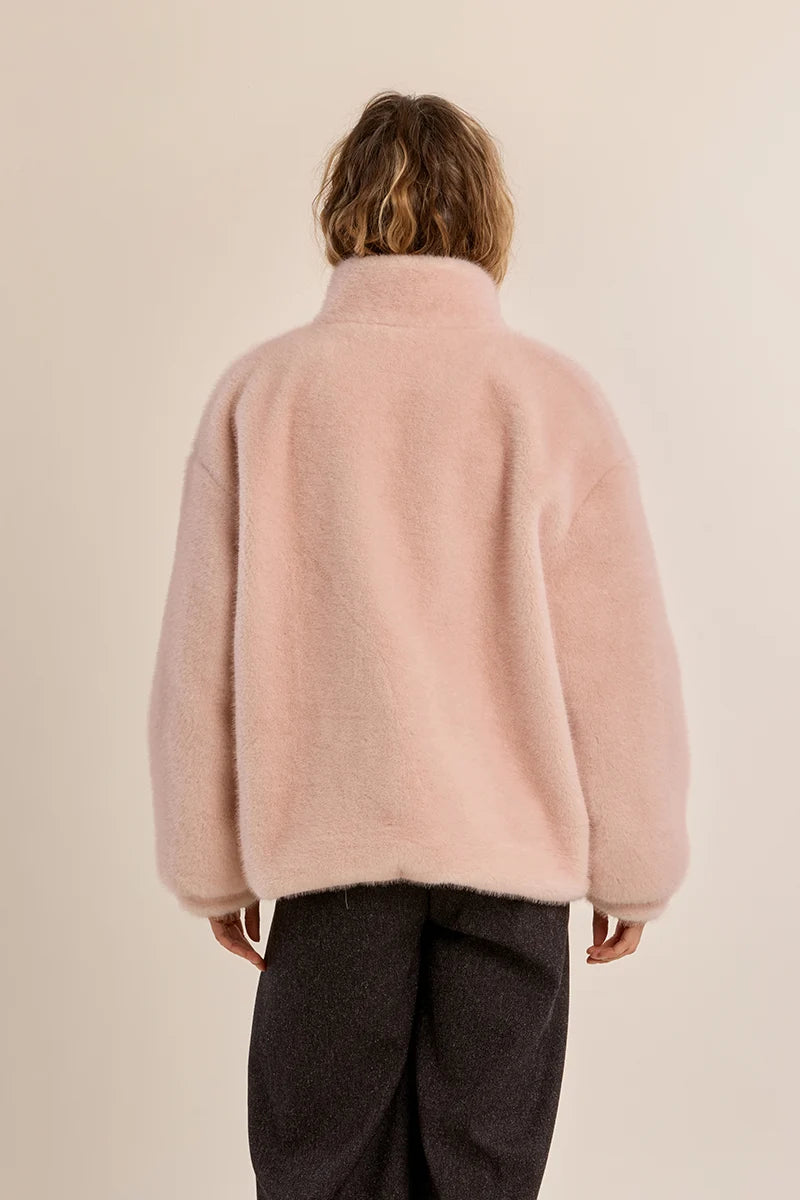 Faux Fur Blush Pink Coat