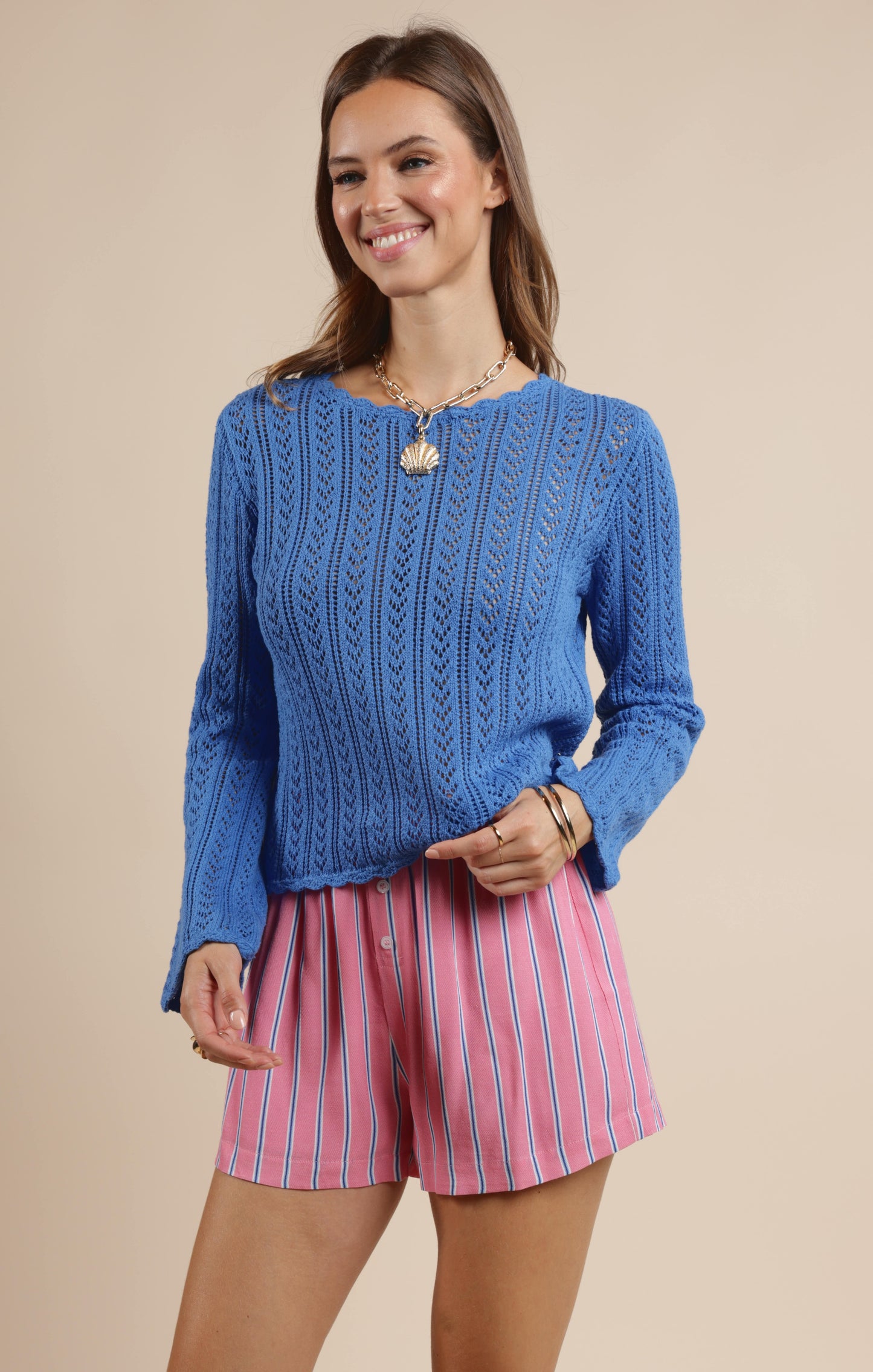 GETTING THERE POINTELLE SWEATER