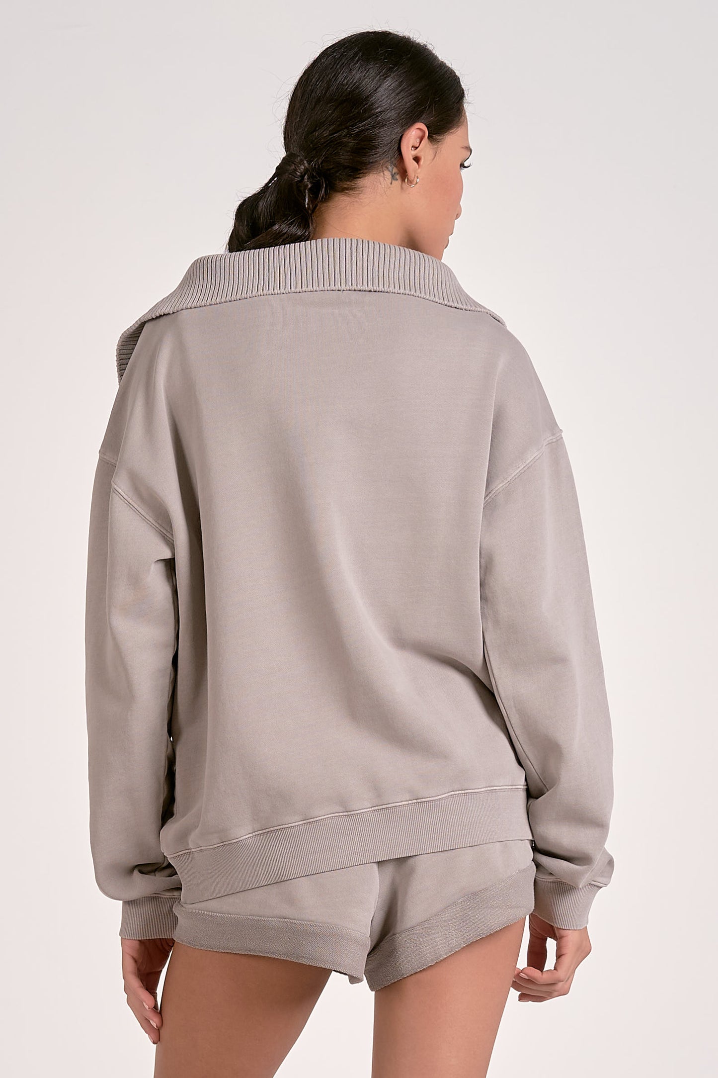 ARIELLE QUARTER ZIP - HEATHER GREY