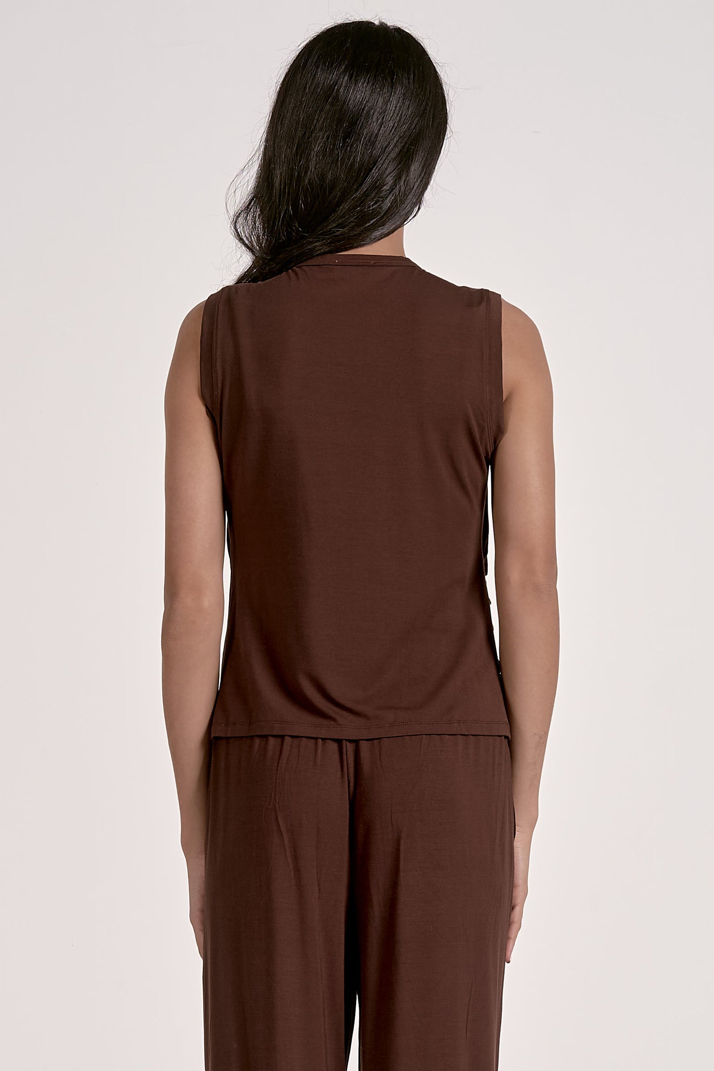 Draped Front Tank - Cocoa