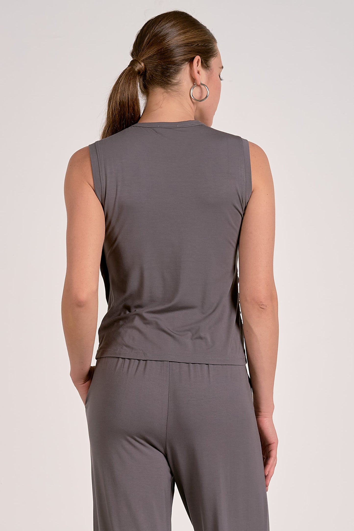 Draped Front Tank - Grey