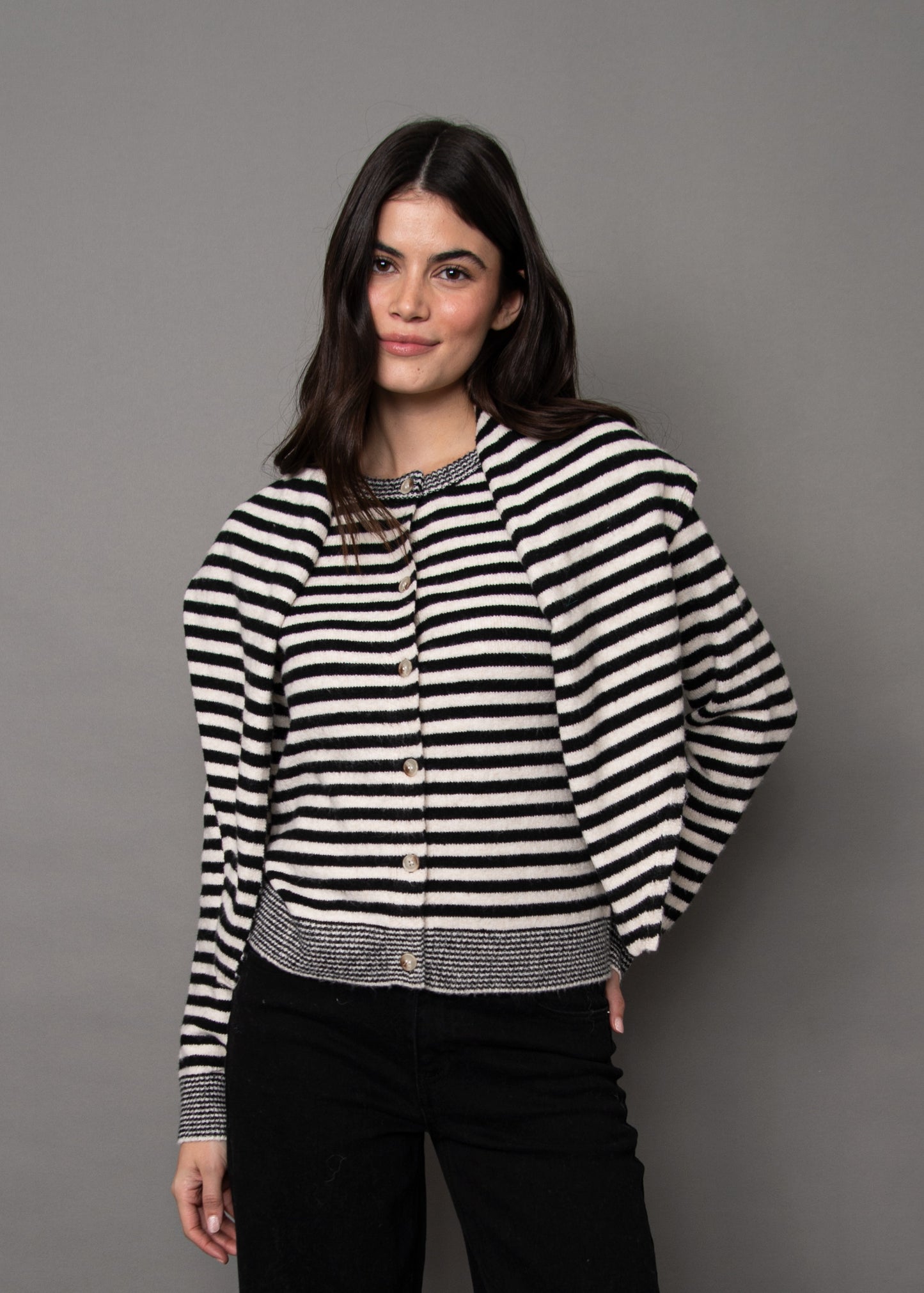 Neela Striped Sweater w/Scarf