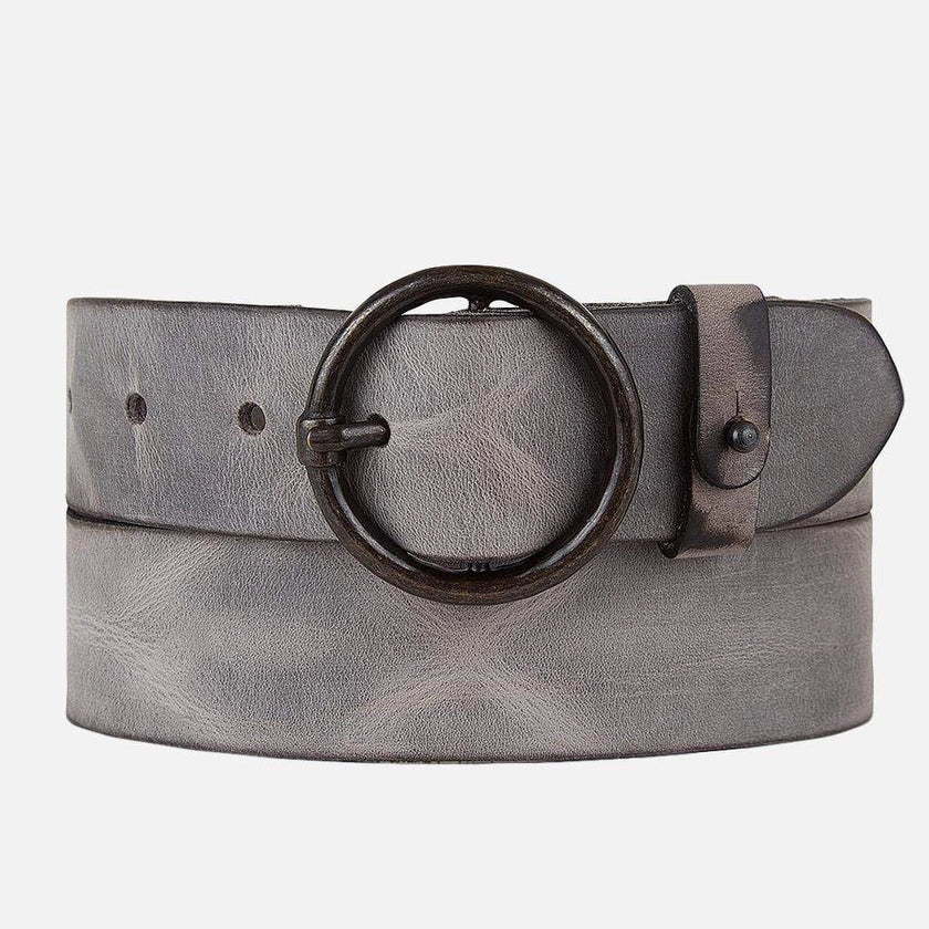 Pip | Vintage Round Buckle Leather Belt