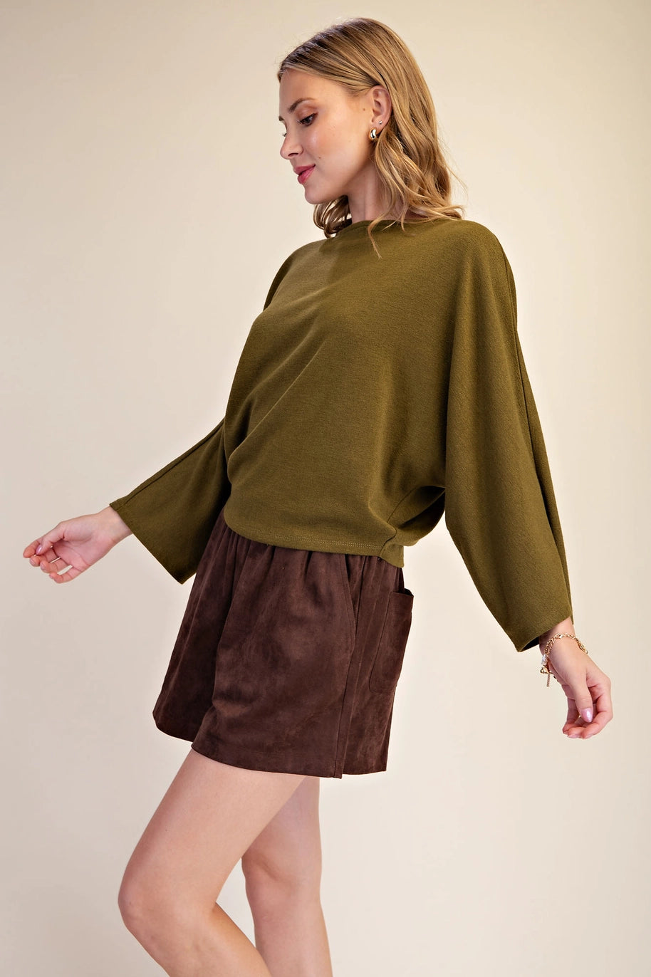 Boat Neck Long Sleeve Pullover Everyday Top