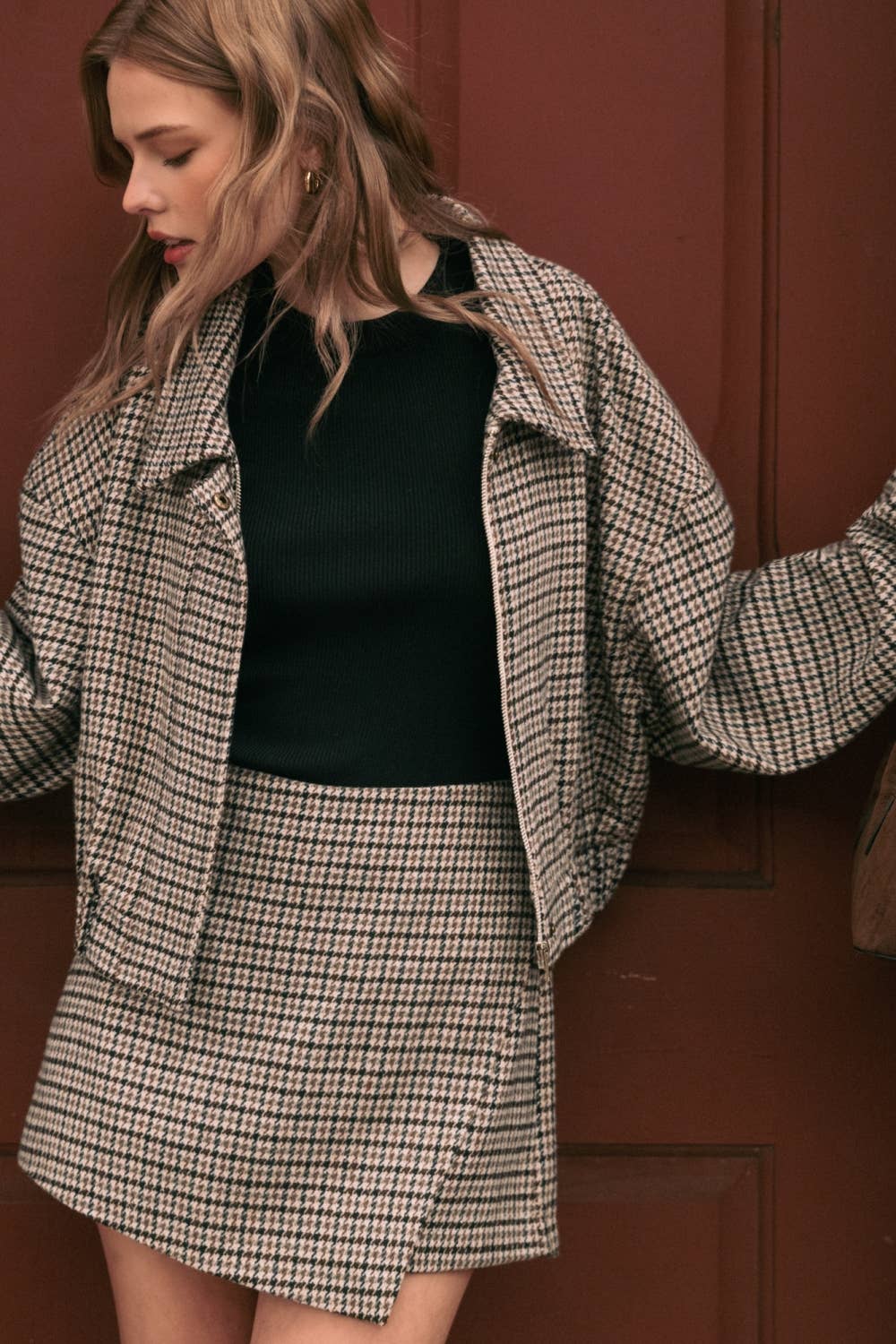 Houndstooth Pattern Jacket