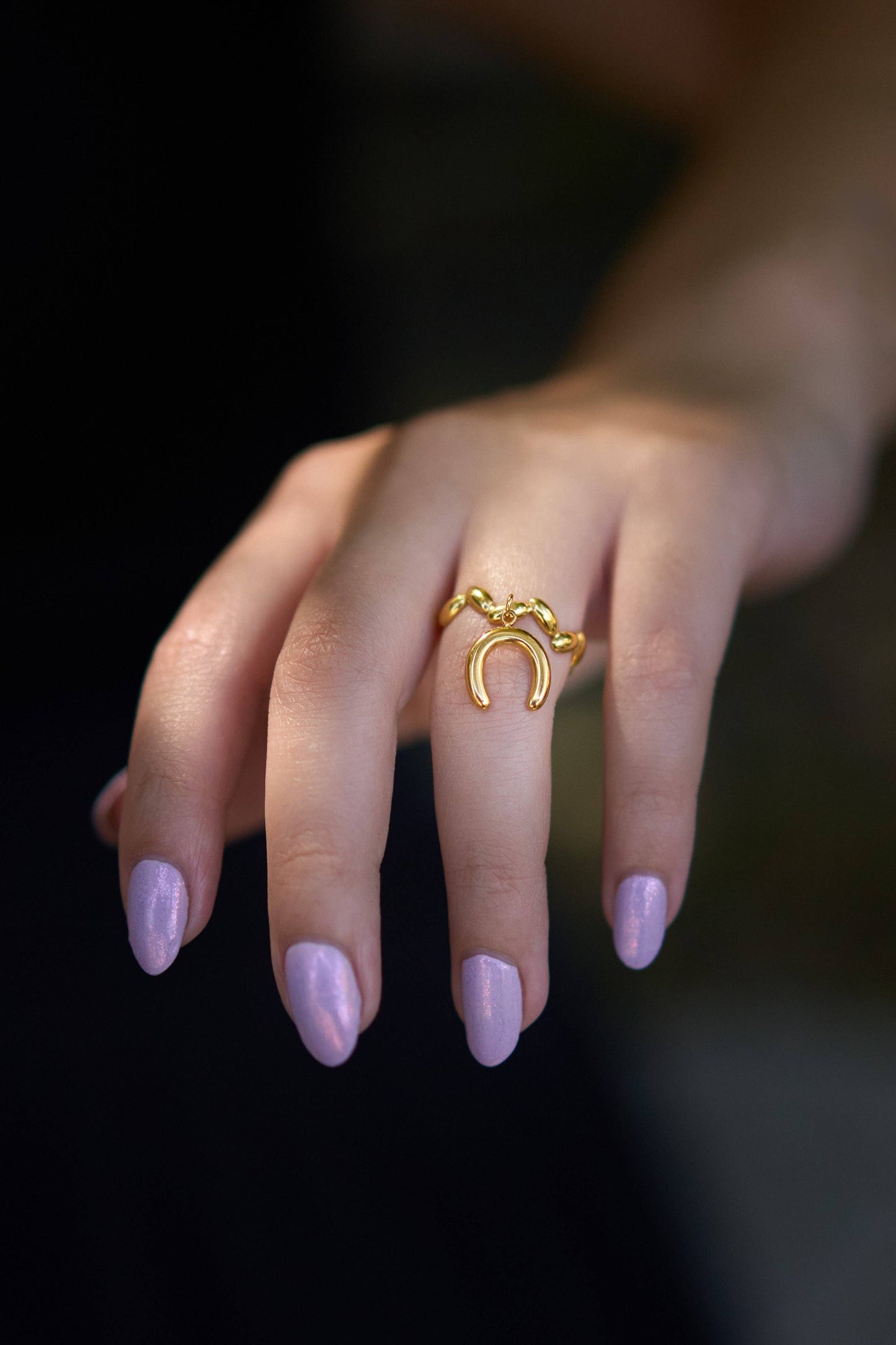 Charm Ring Horseshoe - 18K Gold Plated