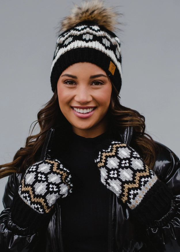 Patterned Pom Hat