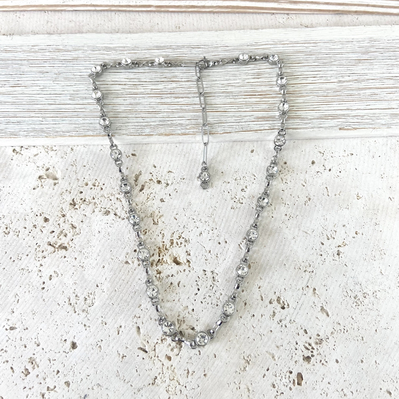 Simple Crystal Layering Necklace