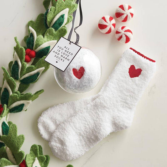 RED HEART COZY SOCKS IN ORNAMENT