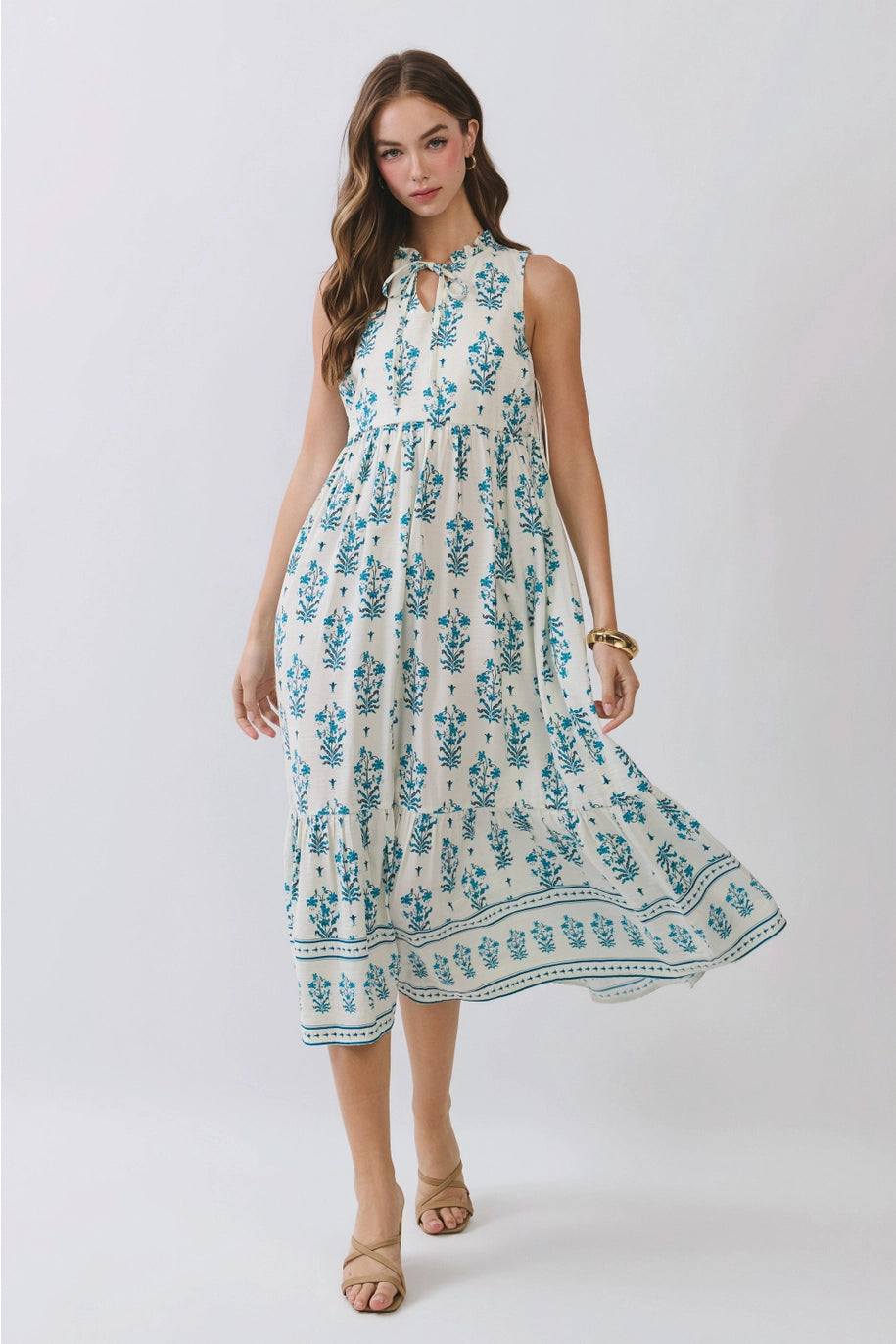 Delicate Floral Midi Dress