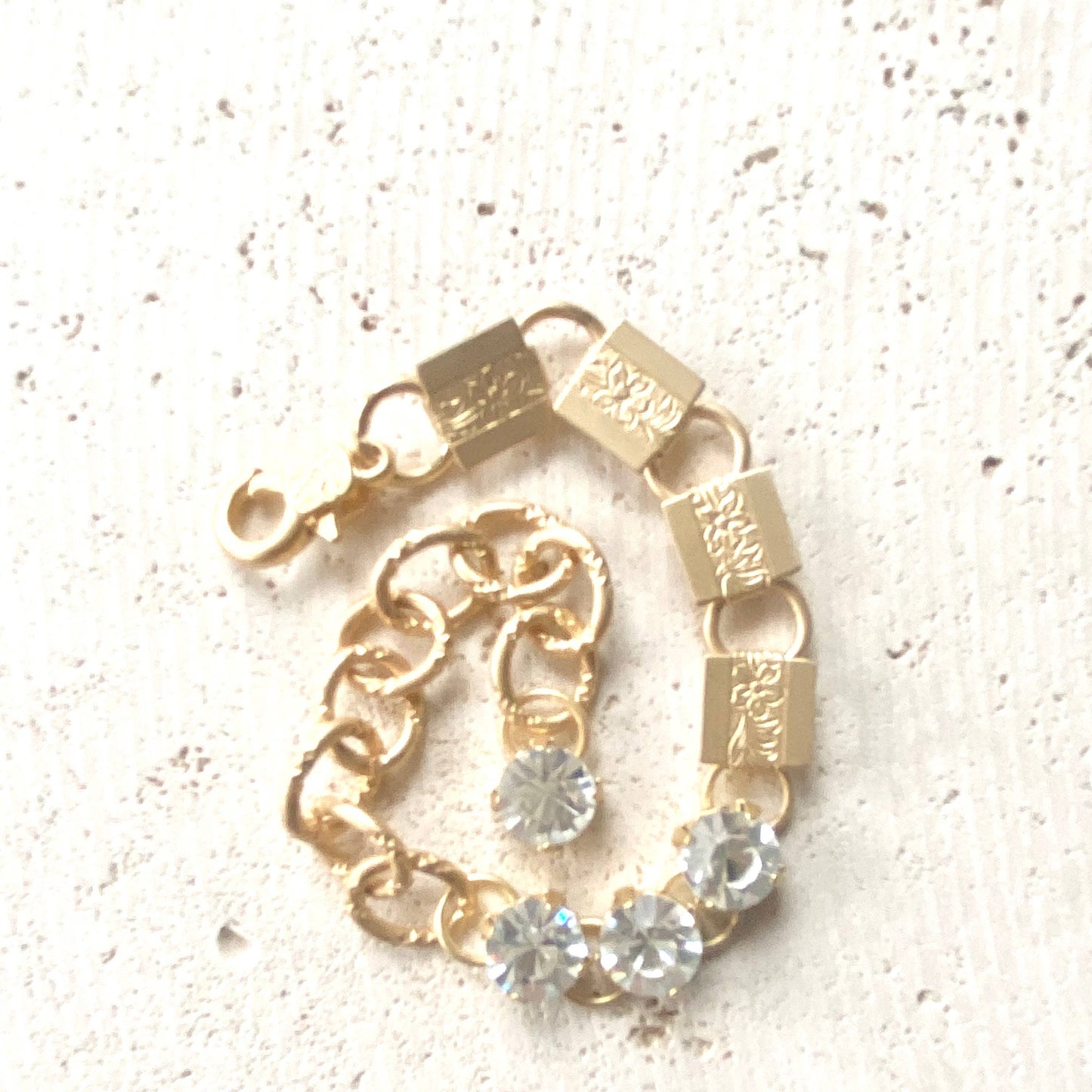 Mixed Chain & Crystal Bracelet