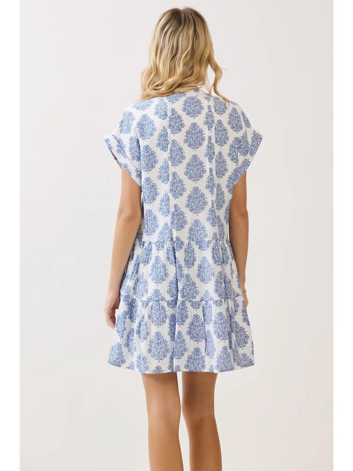 Blue Floral Print Dress