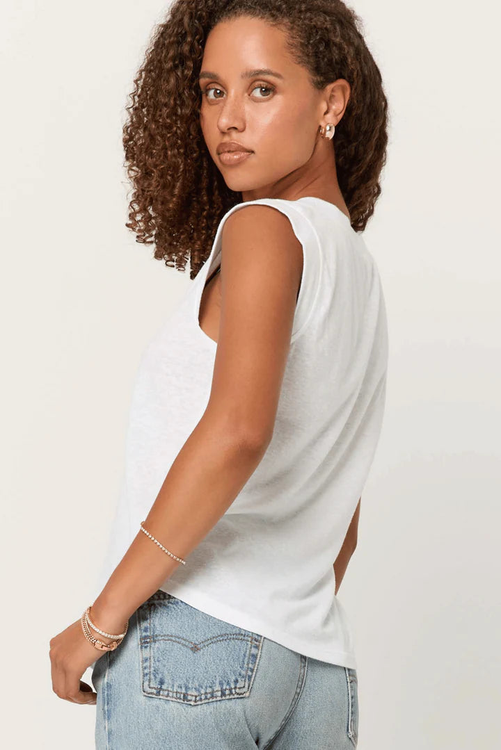 RUE V-NECK TANK - WHITE